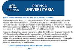 ASUETO ADMINISTRATIVO EN TODA LA UNCO POR EL DÍA DEL NO DOCENTE